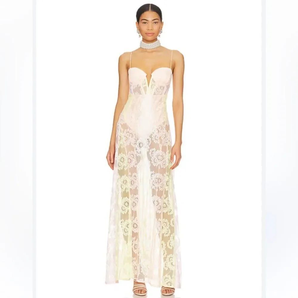 NWT For Love Lemons Blossom Maxi Dress Ivory Medium Revolve
